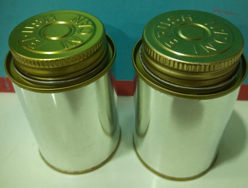 Silver Adhesive Tin Can