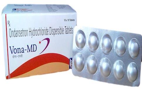 Vina-MD Ondansetron Hydrochloride Dispersible Tablet, for Clinic, Hospital, Packaging Size : 10X10