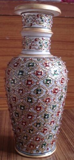 Traditionally Marble Flower Pot, Feature : Meenakari work.