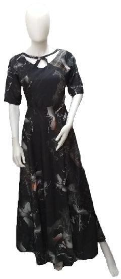 Ladies V Neck Umbrella Gown, Feature : Anti-Wrinkle, Washable