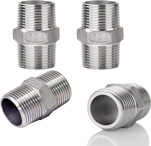 Stainless Steel Hex Nipples, for Structure Pipe, Gas Pipe, Hydraulic Pipe, Size : 1/2 inch, 3/4 inch