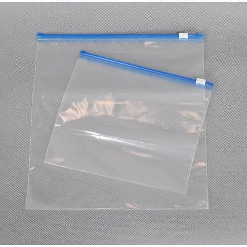 HDPE Plastic Zip Bag, Pattern : Plain