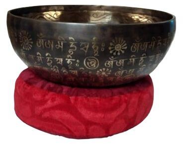 Coated Mantra Carved Singing Bowls, for Grinding Ayurvedic, Feature : Durable, Fine Finished, Heat Resistance