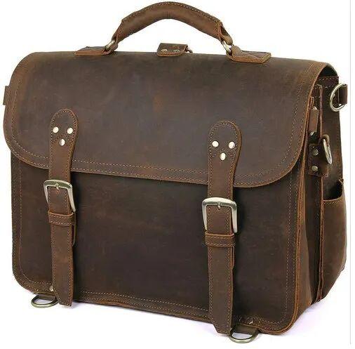 Leather Messenger Bag, Color : Brown