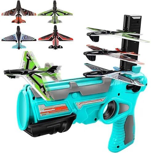 Multicolor Plastic Airplane Launcher Flying Toy