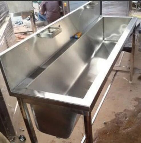 Stainless Steel Ss Industrial Sink, Color : Silver