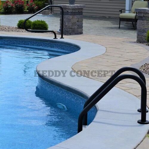 Yellow Keddy Concept Stainless Steel Swimming Pool Grab Rails, for Cleaning Purpose