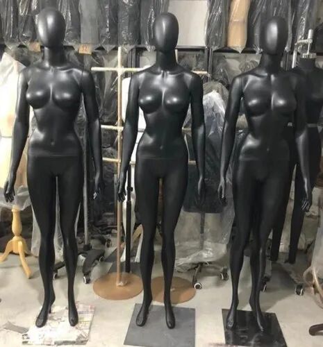 Black Fiberglass Female Mannequins, for Garment Shop, Style : Standing