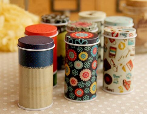 Coated Tea Tin Can, Color : Brown, Creamy, Grey, Multicolor, Off White, Silver