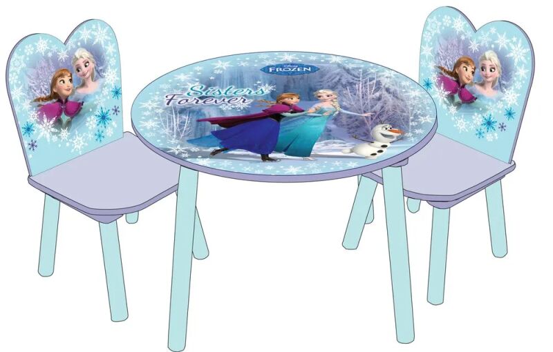 Wood Frozen Round Table Set