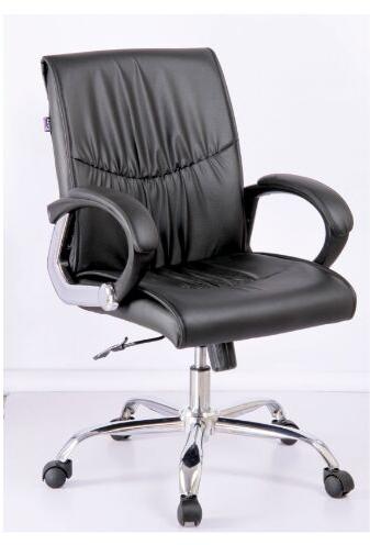 Leatherette Leather Chair, for Office, Color : Black