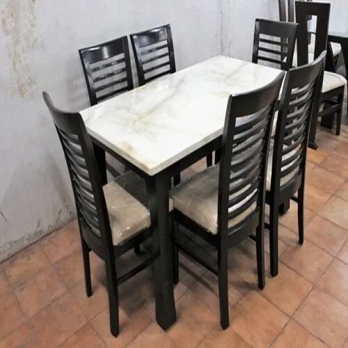 Rectangular Marble Dining Table, Color : Black