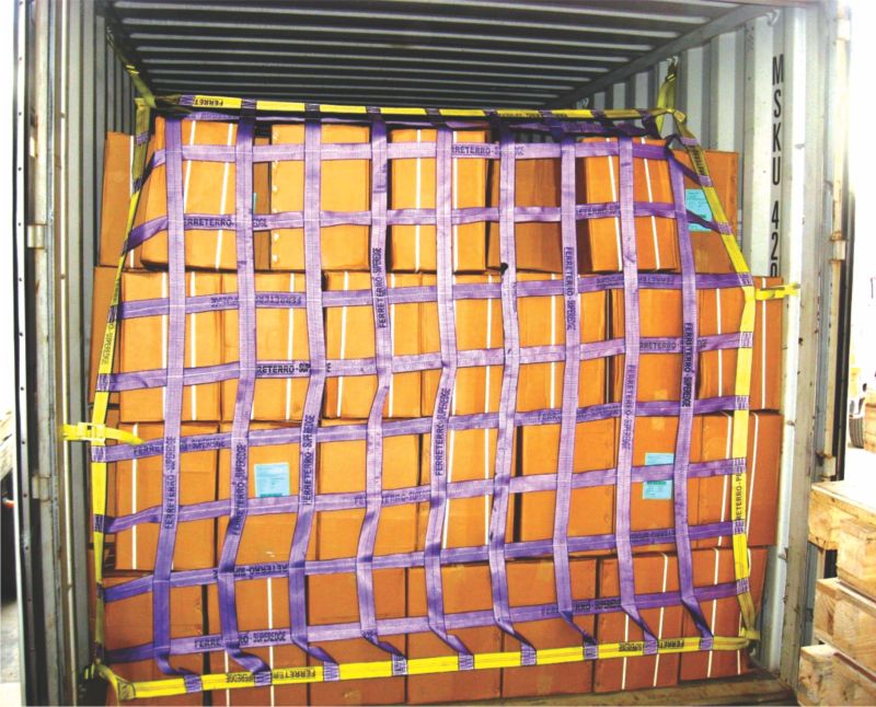 Orange cargo net
