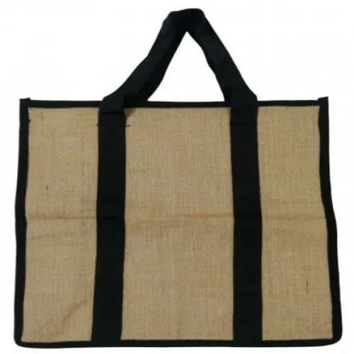 Beige Vrinda Jute Shopping Bag, Handle Type Loop Handle, Pattern