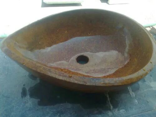 Stone Bowl Wash Basin, for Homes, Hotels Restaurants, Shape : Oval