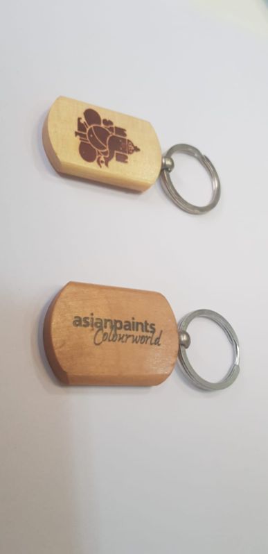 Polished Wood Key Chain, Color : Brown