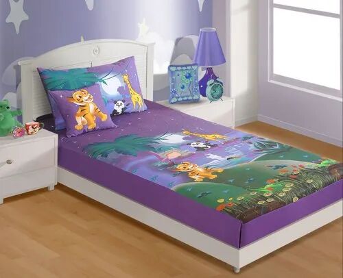 Kids Printed Bed Sheet, Color : multicolor