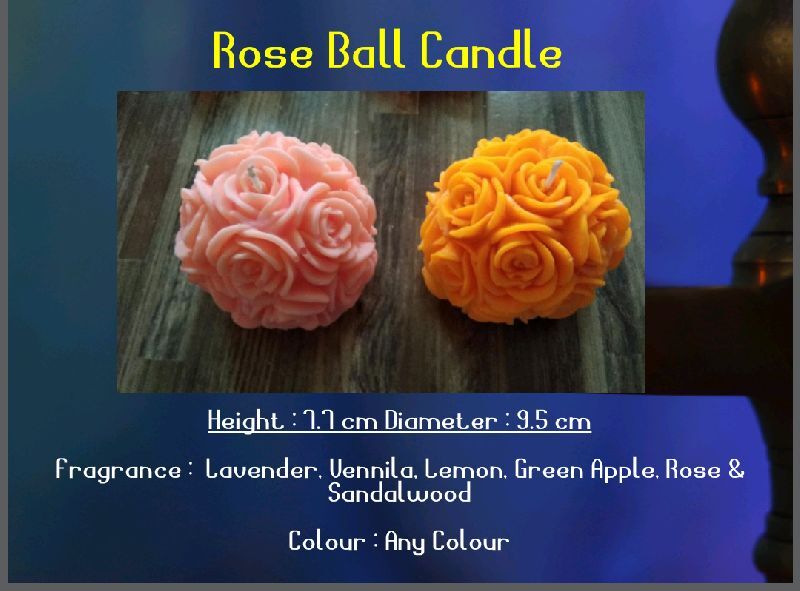 Designer Rose ball candle