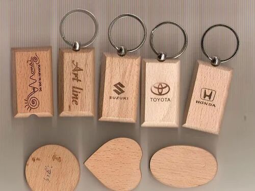 Polished Wooden Engraved Key Chain