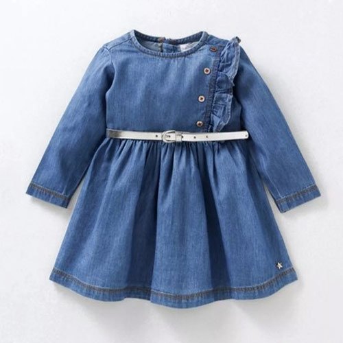 Plain Kids Denim Frock, Feature : Anti Shrinkage, Comfortable, Easy To Wash