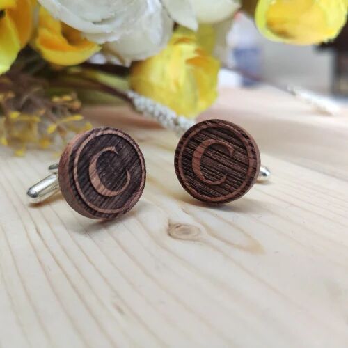 Brown Wooden Cufflinks