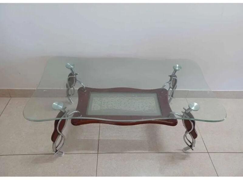 Glass Teapoy Table