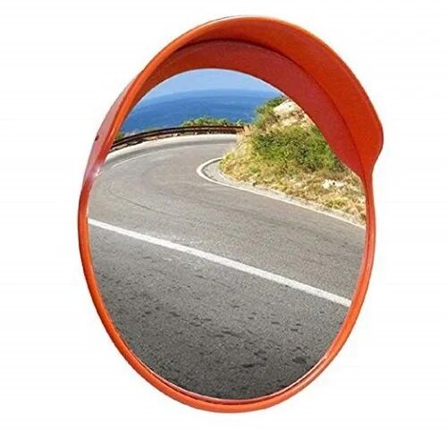 Round ABS Body Convex Mirror, Color : Red