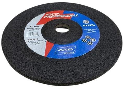 Round Stainless Steel Norton Grinding Wheel, Color : Black