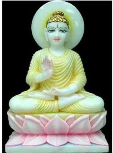 Multi Color 20 Inch Marble Buddha Statue, for Worship, Position : Sitting