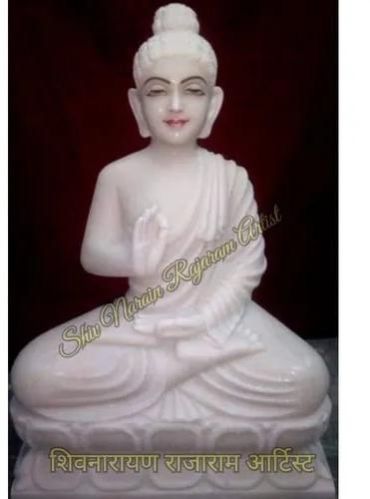 27 Inch Marble Buddha Statue