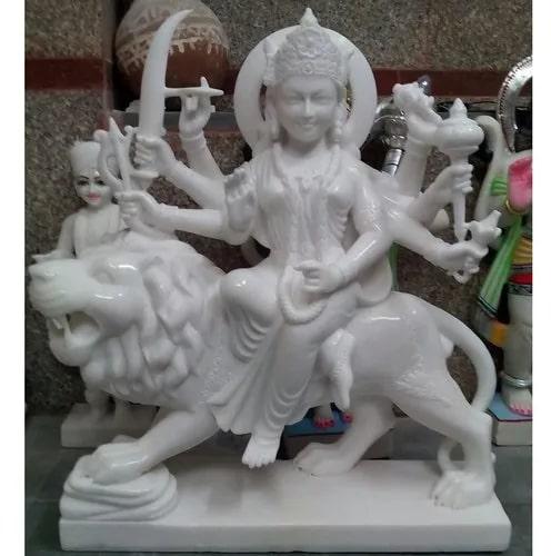30 Inch Marble Durga Mata Statue, for Worship, Color : White