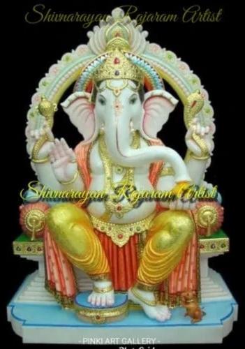 32 Inch Marble Ganesh Statue