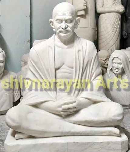 38 Inch Marble Mahatma Gandhi Statue, for Decoration