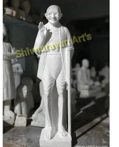 6 Feet Marble Mahatma Gandhi Statue, for Decoration