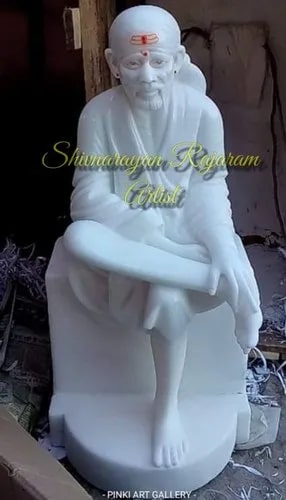 White Marble Customized Sai Baba Statue, for Worship, Size : Standard