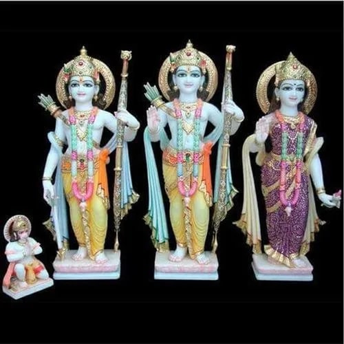 Multi Color Marble Ram Darbar Statue, for Worship, Position : Standing