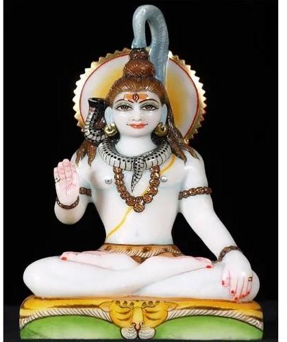 Marble Sitting Shiva Statue