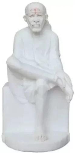 Marble White Sai Baba Statue, for Worship, Size : 25 Inch
