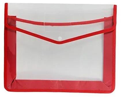 Red Rectangular Plastic Document File Holder