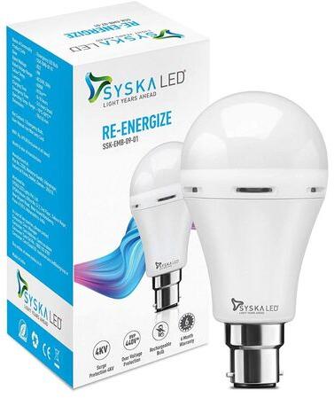 Round Aluminum Syska LED Emergency Bulb, Lighting Color : Cool Daylight