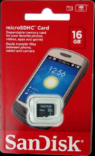 SanDisk 16 GB Memory Card, for Camera, Laptop, Mobile, Capacity : 16gb