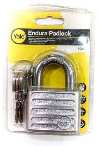 SS Yale Endura Padlock, for Used in Home, Office, Color : Silver