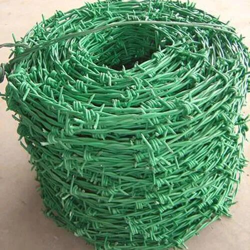 PVC Coated Barbed Wire, Color : Green