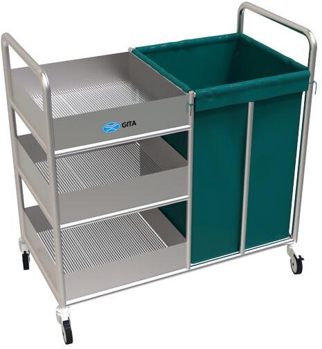 SS LAUNDRY TROLLEY