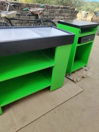 Polished Mild Steel Automatic Cash Desk Counter, for Supermarket, Shape : Rectangular