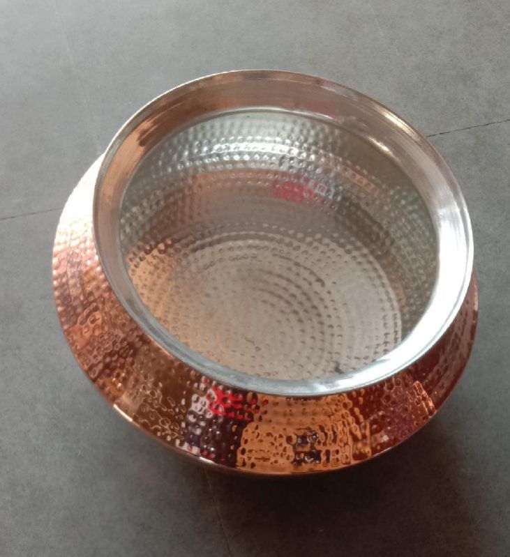 Round Polished Copper Handi, Feature : Non Breakable, Heat Resistant, Fine Finished