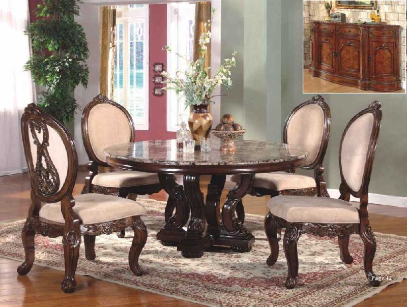 Antique Round Dining Table Set