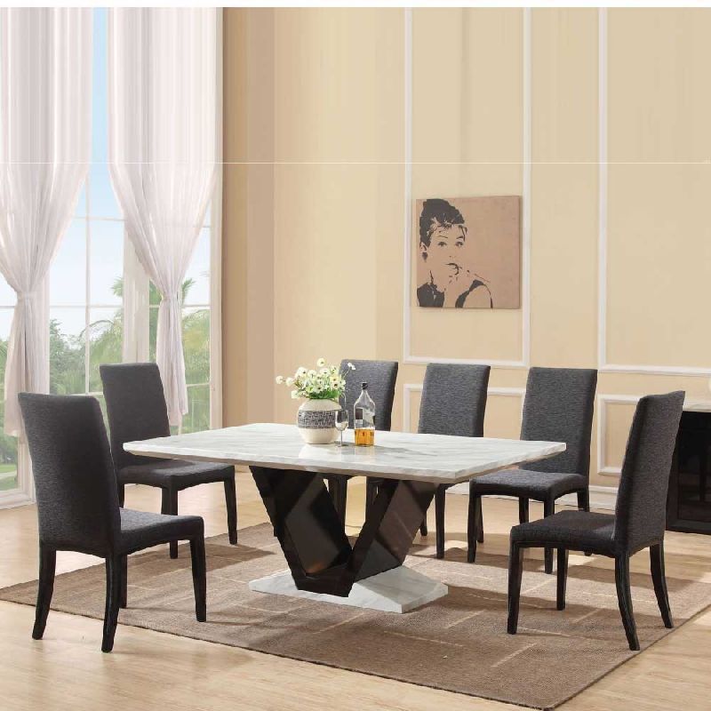 White Marble Top Dining Table Set