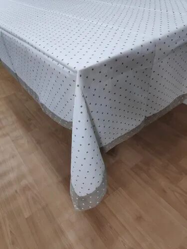 White Cotton Dining Table Cloth, Pattern : Plain