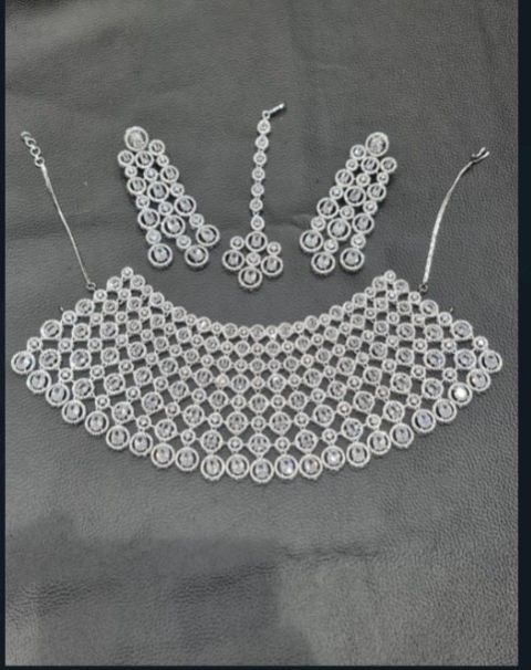 Polished American Diamond Necklace, Style : Modern